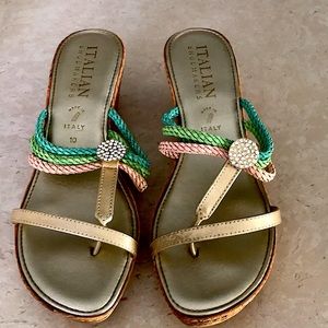 Corked heel Sandal from Italy slightly worn